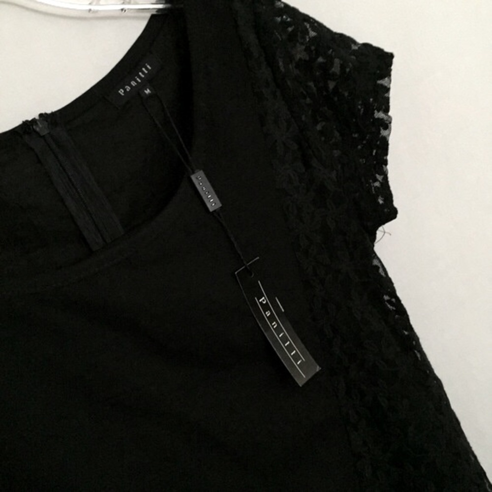 ♥️SOLD♥️🖤LINEN, LACE DRESS - Picture 2 of 4